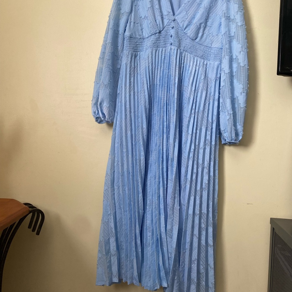 SHEIN Light Blue Long Sleeve Dress